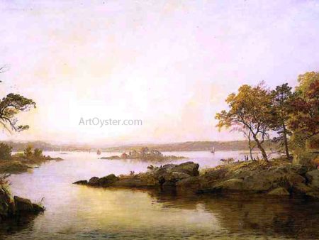 Afternoon at Greenwood Lake by Jasper Francis Cropsey - Hand-Painted Oil Painting on Canvas Online Hot Sale