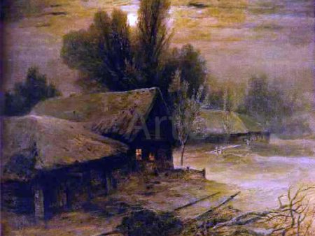 Winter Night by Alexei Kondratevich Savrasov - Hand-Painted Oil Painting on Canvas For Discount