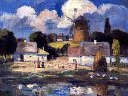 A Village Scene by Bela Ivanyi-Grunwald - Hand-Painted Oil Painting on Canvas Online Hot Sale