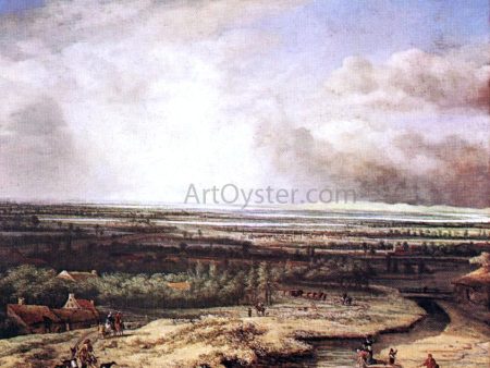 An Extensive Landscape with a Hawking Party by Philips Koninck - Hand-Painted Oil Painting on Canvas For Sale