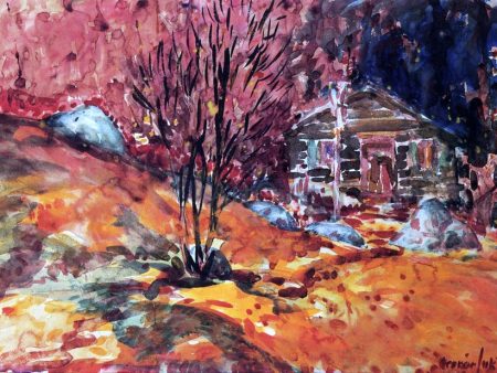 Autumn Landscape by George Luks - Hand-Painted Oil Painting on Canvas Online now