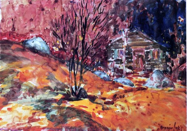 Autumn Landscape by George Luks - Hand-Painted Oil Painting on Canvas Online now