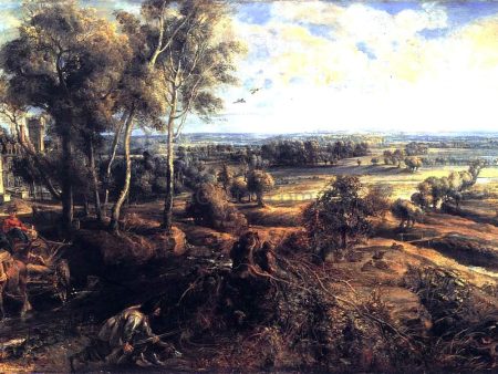 An Autumn Landscape with a View of Het Steen by Peter Paul Rubens - Hand-Painted Oil Painting on Canvas Sale