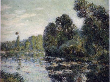 By the River Eure by Gustave Loiseau - Hand-Painted Oil Painting on Canvas Online now