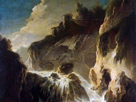 A Landscape with a Waterfall by Philipp Peter Roos - Hand-Painted Oil Painting on Canvas Sale