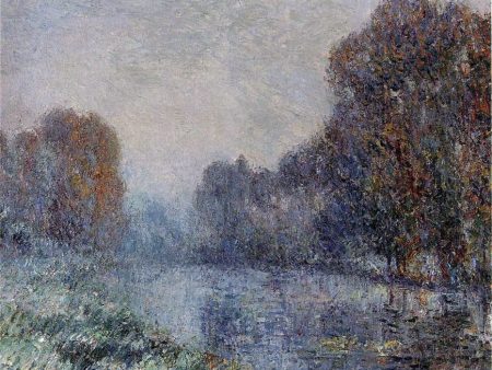 By the Eure River - Hoarfrost by Gustave Loiseau - Hand-Painted Oil Painting on Canvas For Cheap