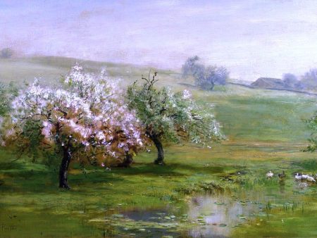 Blossoming Trees by Arthur Parton - Hand-Painted Oil Painting on Canvas Cheap