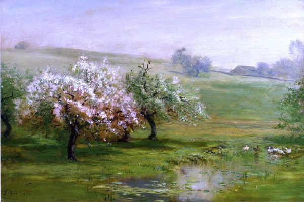 Blossoming Trees by Arthur Parton - Hand-Painted Oil Painting on Canvas Cheap