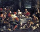 Banquet Scene by Leandro Bassano - Hand-Painted Oil Painting on Canvas Cheap