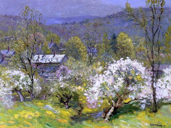 Apple Blossoms by John Joseph Enneking - Hand-Painted Oil Painting on Canvas Hot on Sale