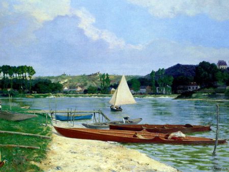 Canotiers Sur La Seine by Lucien Marchais - Hand-Painted Oil Painting on Canvas Online Sale