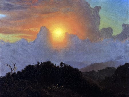 Cloudy Skies, Sunset, Jamaica by Frederic Edwin Church - Hand-Painted Oil Painting on Canvas Online now