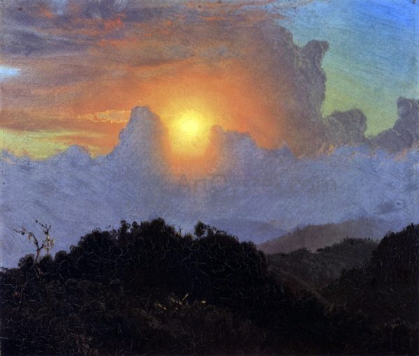 Cloudy Skies, Sunset, Jamaica by Frederic Edwin Church - Hand-Painted Oil Painting on Canvas Online now