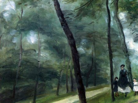 A Walk in the Woods (also known as Madame Lecoeur and Her Children) by Pierre Auguste Renoir - Hand-Painted Oil Painting on Canvas For Sale