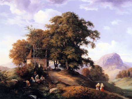 An Autumn Afternoon near Bilin in Bohemia by Ernst Ferdinand Oehme - Hand-Painted Oil Painting on Canvas Online Hot Sale