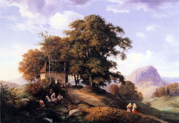 An Autumn Afternoon near Bilin in Bohemia by Ernst Ferdinand Oehme - Hand-Painted Oil Painting on Canvas Online Hot Sale