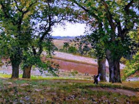 Chestnut Trees at Osny by Camille Pissarro - Hand-Painted Oil Painting on Canvas Discount