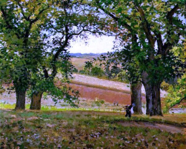 Chestnut Trees at Osny by Camille Pissarro - Hand-Painted Oil Painting on Canvas Discount