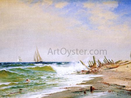 A Summer Day on the Coast by Francis A Silva - Hand-Painted Oil Painting on Canvas For Sale