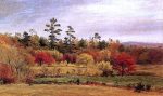 Conversation at the Fence by Jasper Francis Cropsey - Hand-Painted Oil Painting on Canvas For Sale