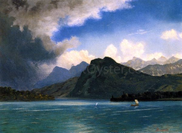 Approaching Storm by Albert Bierstadt - Hand-Painted Oil Painting on Canvas For Cheap