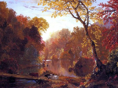 Autumn in North America by Frederic Edwin Church - Hand-Painted Oil Painting on Canvas Fashion