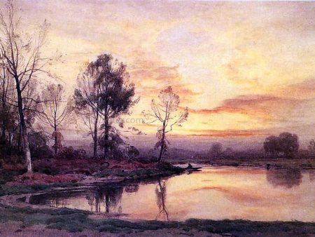 On the River by Henry Farrer - Hand-Painted Oil Painting on Canvas Online