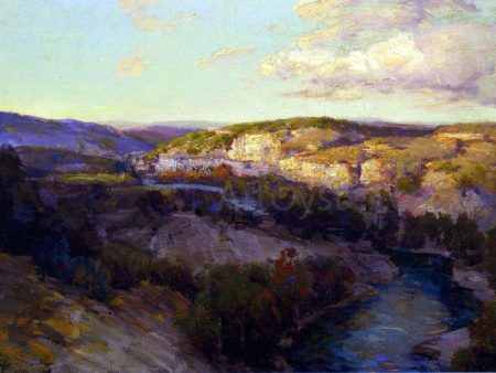 Cliffs on the Guadalupe by Julian Onderdonk - Hand-Painted Oil Painting on Canvas Online now