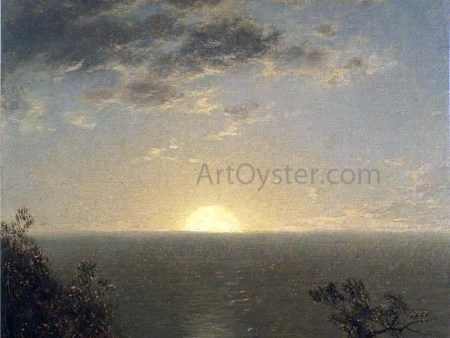 Moonrise on the Coast by John W Casilear - Hand-Painted Oil Painting on Canvas Cheap