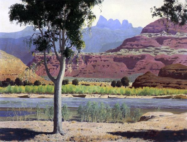 Bank of the Colorado River by James Swinnerton - Hand-Painted Oil Painting on Canvas Supply