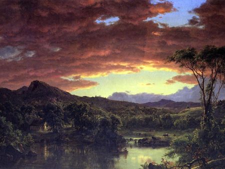 Country Home by Frederic Edwin Church - Hand-Painted Oil Painting on Canvas For Cheap