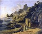 Landscape with a Fortress and a Beggar by Jean Victor Bertin - Hand-Painted Oil Painting on Canvas Online now