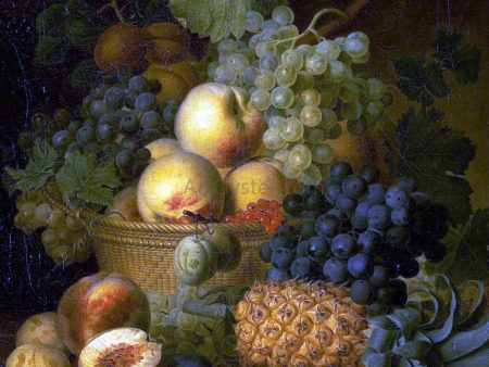 Basket of Fruit by Jan Frans Van Dael - Hand-Painted Oil Painting on Canvas Hot on Sale