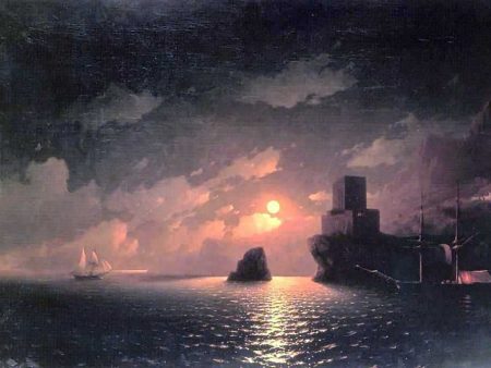 A Lunar Night by Ivan Constantinovich Aivazovsky - Hand-Painted Oil Painting on Canvas Cheap