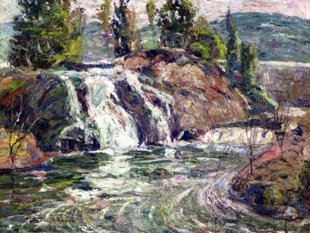 A Waterfall by Ernest Lawson - Hand-Painted Oil Painting on Canvas Online