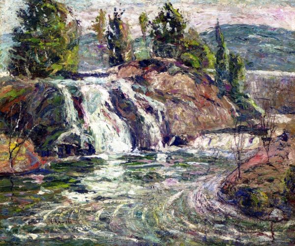 A Waterfall by Ernest Lawson - Hand-Painted Oil Painting on Canvas Online