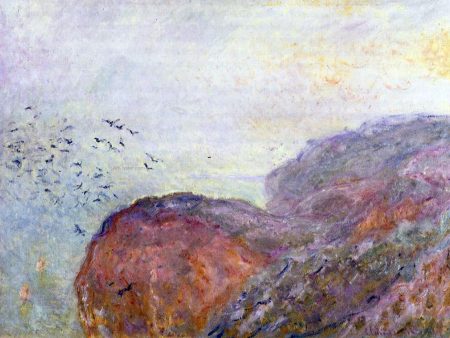 A Cliff near Dieppe by Claude Oscar Monet - Hand-Painted Oil Painting on Canvas Online now