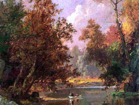 Autumn River Landscape by Jasper Francis Cropsey - Hand-Painted Oil Painting on Canvas Online Hot Sale