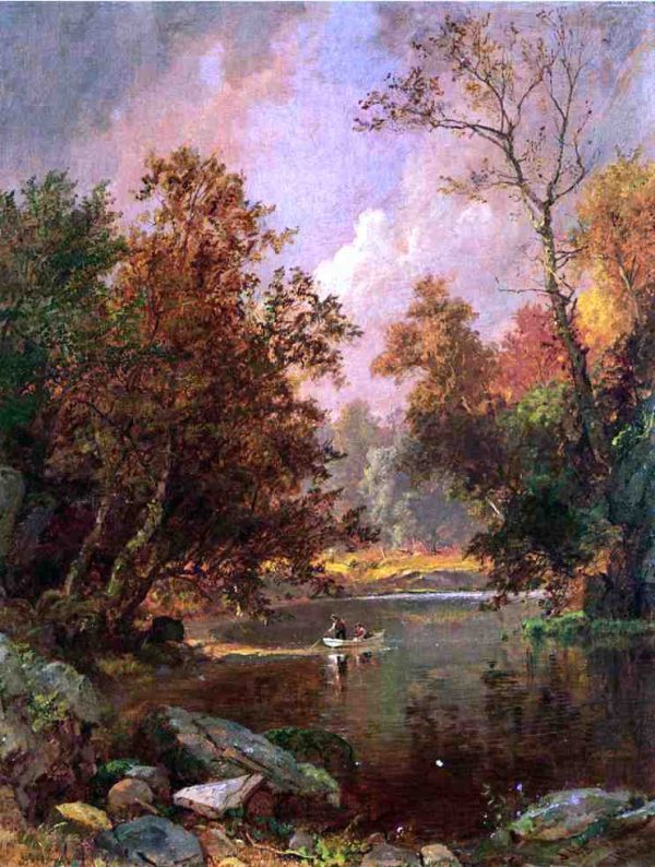 Autumn River Landscape by Jasper Francis Cropsey - Hand-Painted Oil Painting on Canvas Online Hot Sale