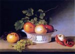 Apples and Grapes in a Pierced Bowl by James Peale - Hand-Painted Oil Painting on Canvas Online Hot Sale