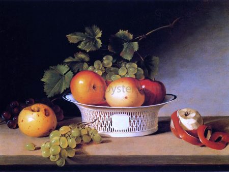 Apples and Grapes in a Pierced Bowl by James Peale - Hand-Painted Oil Painting on Canvas Online Hot Sale