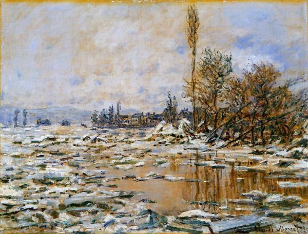 Breakup of Ice, Grey Weather by Claude Oscar Monet - Hand-Painted Oil Painting on Canvas Supply