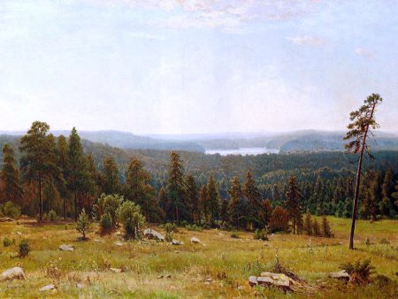 A Lakeside Forest by Ivan Ivanovich Shishkin - Hand-Painted Oil Painting on Canvas Online