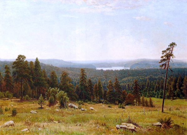 A Lakeside Forest by Ivan Ivanovich Shishkin - Hand-Painted Oil Painting on Canvas Online