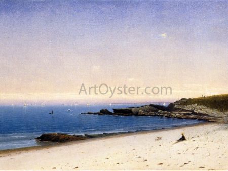 Beach at Newport, Rhode Island by James Augustus Suydam - Hand-Painted Oil Painting on Canvas on Sale