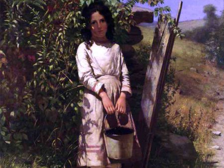 Blackberry Picking by John George Brown - Hand-Painted Oil Painting on Canvas Online Sale