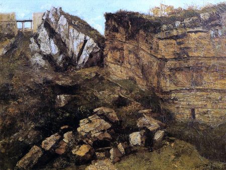 Crumbling Rocks by Gustave Courbet - Hand-Painted Oil Painting on Canvas Online