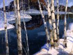 A Winter Blue by Jonas Lie - Hand-Painted Oil Painting on Canvas For Discount