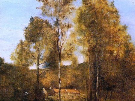 Clearing in the Bois Pierre, near at Eveaux near Chateau Thiery by Jean-Baptiste-Camille Corot - Hand-Painted Oil Painting on Canvas For Cheap