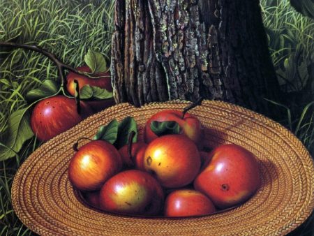 Apples, Hat and Tree (also known as Straw Hat with Apples) by Levi Wells Prentice - Hand-Painted Oil Painting on Canvas Online